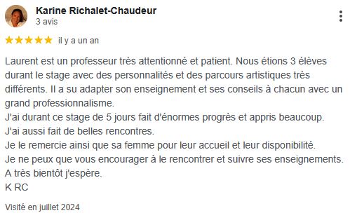 Avis 5/5 élève peinture huile