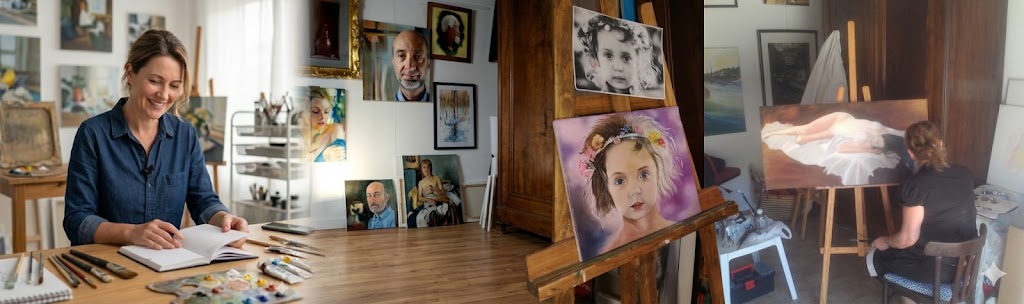 élève en stage de peinture