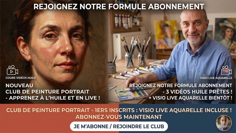 Cours huile portrait et aquarelle en visio